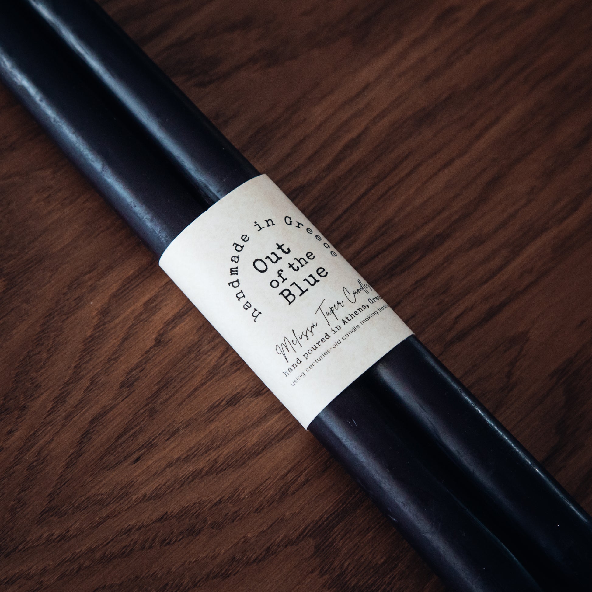Black Taper Candles set closeup