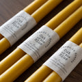 Melissa Taper Beeswax Candle closeup