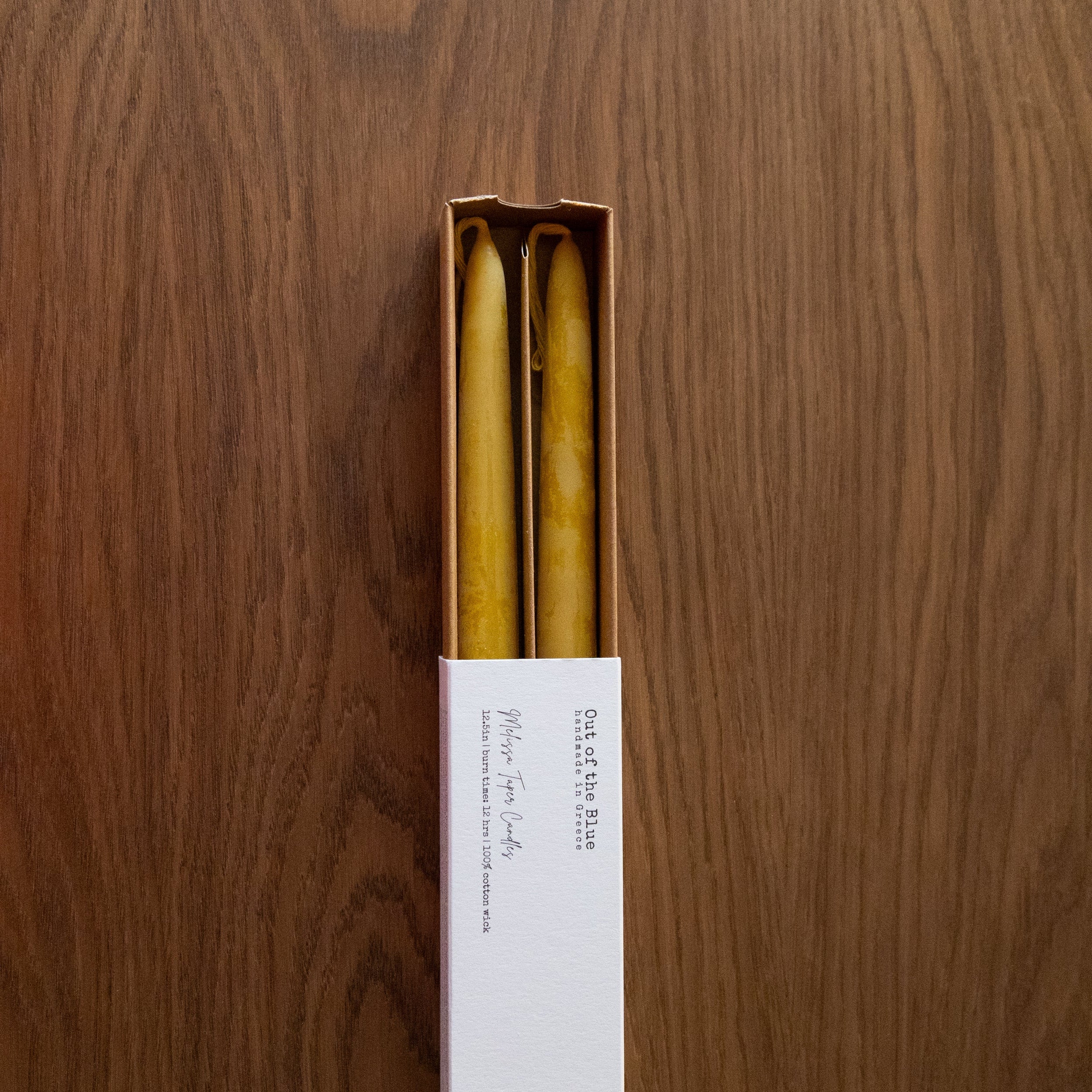 Melissa Taper Beeswax Candles - Set of 2